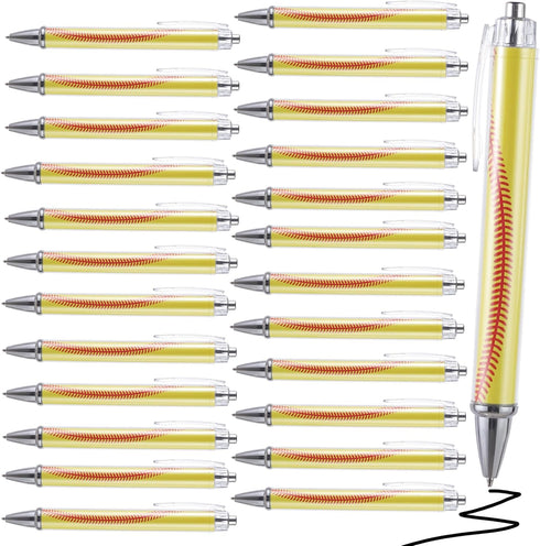 24Pcs Softball Ballpoint Pens Softball Gifts for Team,Black Ink Medium Point (1.0mm),Retractable Novelty Pen for Little Girl Softball Gifts School...