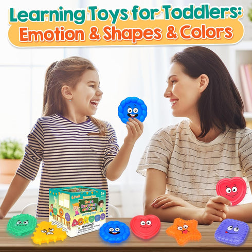 Sensory Toys for Kids Toddlers - Social Emotional Feelings Toys for Special Needs, Texture Shapes Learning Tactile Toy Preschool Classroom Must Ha...