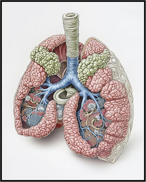 Posterizer 1 pcs-detailed anatomical illustration of the human lungs 4-Teachers & Classrooms-Abstract & Modern Art-School and classroom art- unfra...