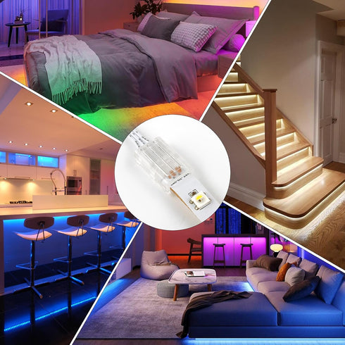 RGBZONE 10Pcs ???????? ?????? ?????? ?????????? ???? ???????? ???????????????????? and 32.8ft 3Pin LED Extension Wire for 8mm Wide IP20/IP65 WS281...