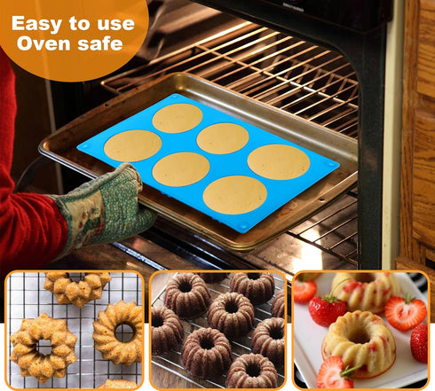 Mini Fluted Tube Cake Pan, 6Cavity Heritage Fluted Tube Cake Silicone Mold for Baking,Non Stick Fancy Molds for Fluted Tube Cake (Mix)...