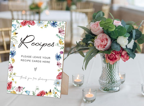 Leave Your Recipe Cards Here, Wedding Party Signs, for Wedding Decorations, bridal shower decorations, for Bridal Shower, Wedding Reception and Ba...