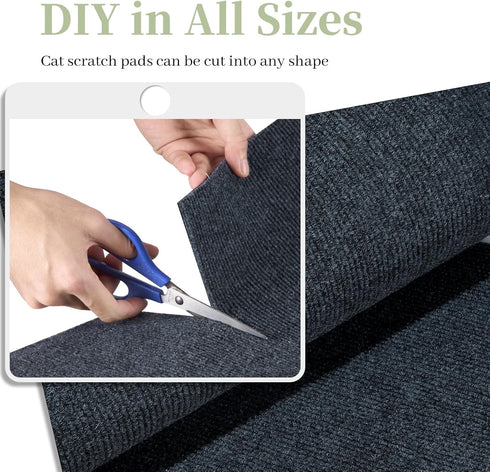 Cat Scratch Mat,Trimmable Self-Adhesive Cat Scratch Furniture Protector Cat Scratching Post Carpet Covered 78.7"x15.8" Cat Couch Protector from Ca...