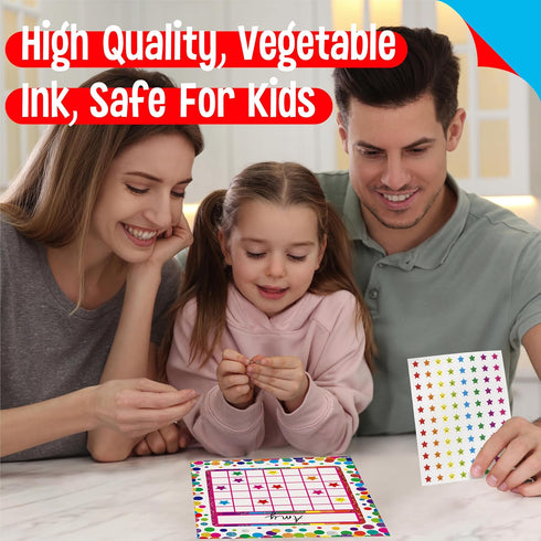 90 Pack Classroom Incentive Chart, 2 Colorful Designs with 2640 Star Stickers for Classroom Teaching or Family Using...