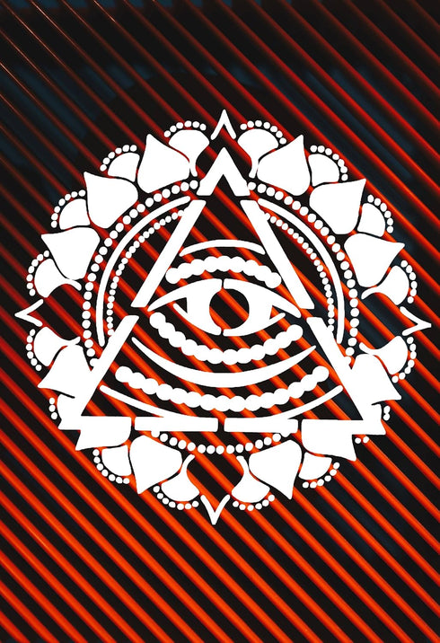 Reusable Third Eye & Pyramid Chakra Stencil 8.5" x 11" - Custom, Spiritual Design for Yoga and Meditation Crafts...