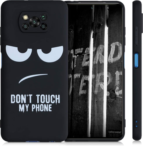 kwmobile TPU Silicone Case Compatible with Xiaomi Poco X3 NFC/Poco X3 Pro - Case Soft Cover - Don't Touch My Phone White/Black...