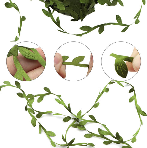 David accessories Olive Green Leaves Leaf Trim Ribbon -20 Yards - for DIY Craft Party Wedding Home Decoration (Olive Green)...