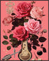 Posterizer 1 pcs-vintage instruments and flowers-pink girly collage-Abstract & Modern Art-Floral & Botanical Art-Gift for Art Lovers- UNFRAMED Wal...