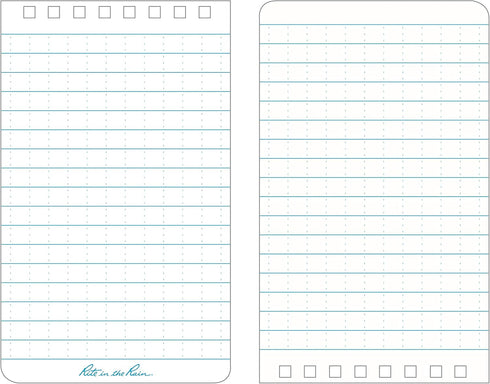Rite in the Rain Weatherproof Top Spiral Notebook, 3" x 5", Blue Cover, Universal Pattern, 3 Pack (No. 235-3X)...