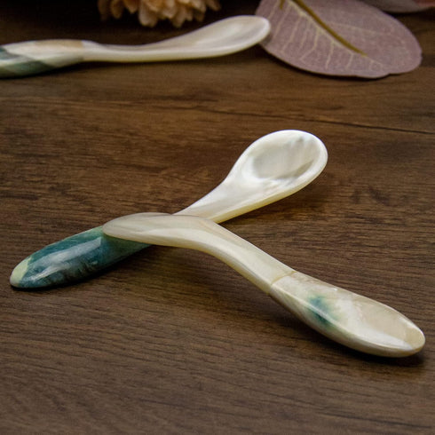 DUEBEL Mother of Pearl Caviar Spoons, 4' Luxury Handmade Spoons for Caviar/Shrimp/Egg/Icecream Serving (5pcs)...