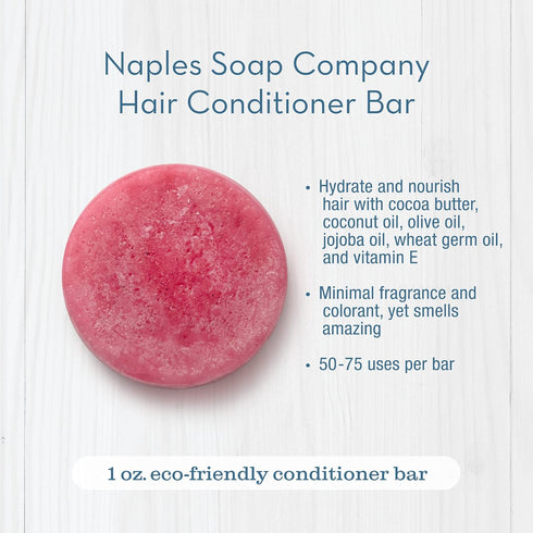 Naples Soap Company, Protein Enriched, 50-75 Use, Solid Hair Conditioner Bar, Eco-Friendly Haircare, Helps Ensure Vibrant, Healthy Hair, All Hair ...