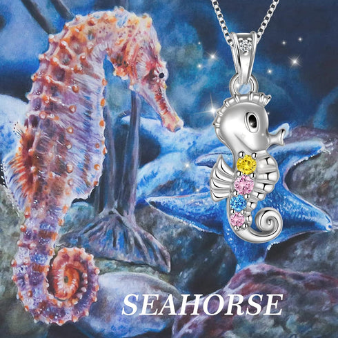 Mini Animal Earrings Necklace for Girls - 925 Sterling Silver Octopus Rabbit Whale Seahorse Cute Small Stud Earrings Tiny Animal Pendant Necklace ...