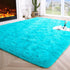 Noahas Fluffy Teal Blue Area Rugs for Bedroom Living Room,4x5.3 Feet Thick Shag Throw Floor Carpet,Soft Shaggy Non-Slip Plush Dorm Nursery Kids Ru...