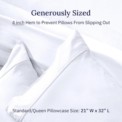 California Design Den Standard Queen Size Pillowcase Set - 400 Thread Count, 100% Cotton Sateen, Set of 2 Pillow Covers, Breathable, Cooling, Soft...