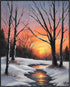 Posterizer 1 pcs-beautiful scenary of snowy winter in oil painting style-5-Landscape & Nature Art-GIft for Men Women Teens-Dining Room Decor- unfr...