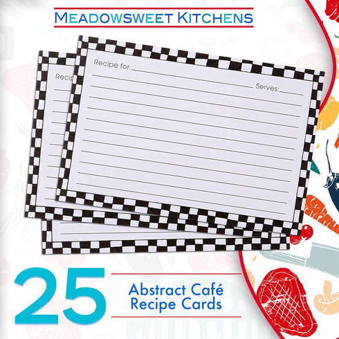 Meadowsweet Kitchens Recipe Card Set - 25 Double Sided Recipe Cards 4 x 6 Inch, Perfect Size Blank Cards for a Recipe Card Box, Make Your Own Pers...