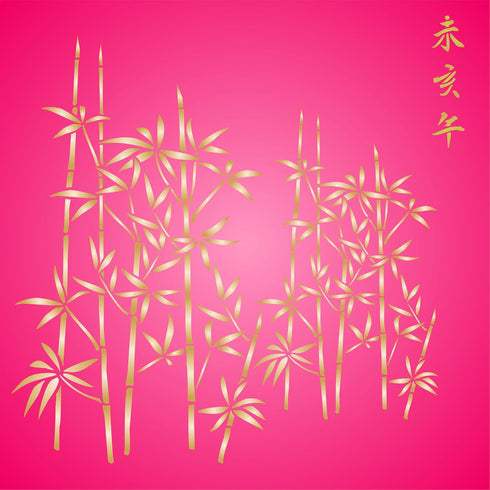 Bamboo Stencil, 10 x 16 inch (L) - Classic Oriental Plant Leaves Wall Stencils for Painting Template...