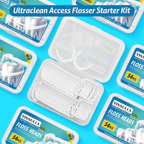 Ultraclean Access Flosser Refill Heads, Compatible with Listerine Ultraclean Access Flosser, Mint 54 Count (Pack of 1)...