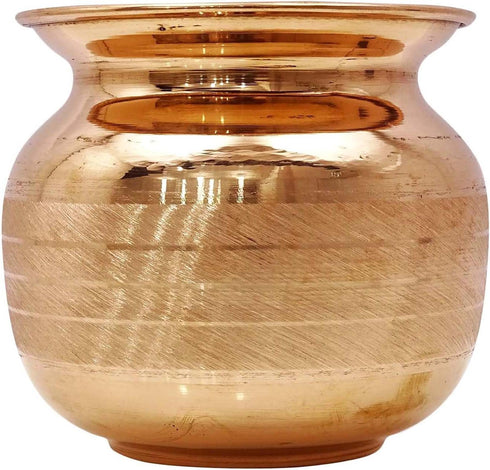 Indian Pure Copper Lota Prayer Temple Pooja Kalash Item Hindu Water Storage Pot...