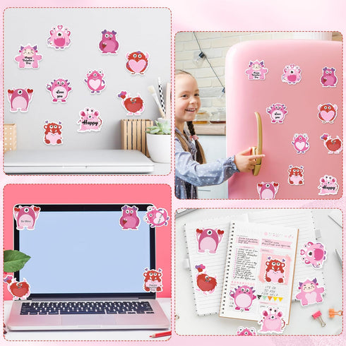 30 Pack Valentine’s Day Sticky Notes Cute Monster Heart Sticky Note Pads 600 Sheets Self Stick Notepad Memo Pads Funny Page Marker School Classroo...
