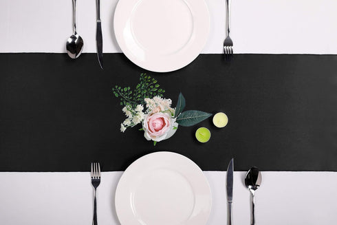 5-Pack Satin Table Runner Black 12 x 108 inches Long, Table Runners for Wedding, Birthday Parties, Banquets Decorations?5 Pack, 12x108 Inch, Black...