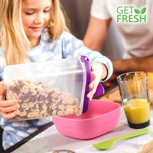 GET FRESH PLA Kids Bowls Set – 4-Pack Melamine-Free Cereal Bowls for Kids and Toddlers – Microwave Safe Stackable BPA-Free PLA Childrens Dinnerwar...