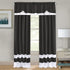 Collections Etc Darcy Two-Tone Rod Pocket Window Curtain Panel, Black, 52"X84"...