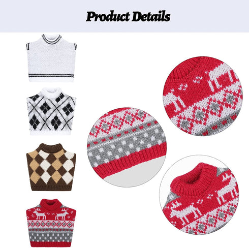 4 Pieces Guinea Pig Clothes Costume for Guinea Pig Ferret Sweater Bunny Hamster Clothing Guinea Pig Outfits Small Animal Warm Vest Winter Pet Swea...