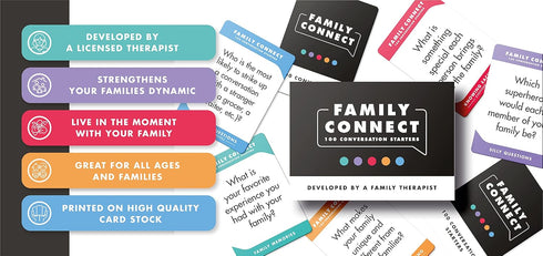 100 Family Conversation Cards - Developed by a Licensed Therapist - Fun Family Games for Kids & Adults - Get to Know Each Other Better & Strengthe...