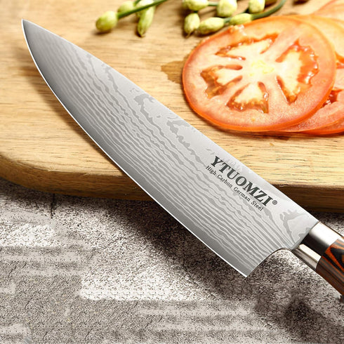 Razor-Sharp Chef Knife, 8-inch High Carbon Stainless Steel Chef's Knife for Home Kitchen & Restaurant, 8" Chef Kitchen Knife with Sheath & Gift Bo...