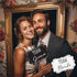 Wedding Photo Booth Props with 8 x 10-Inch Sign, 45 Adhesive Pads, 35 Wooden Sticks - Signs for Wedding Backdrop and Selfie Station...