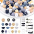 102 Pcs Silicone Beads for Keychain Making, DIY Silicone Beaded for Pacifier Clips kit and Teacher lanyard, Rubber Beads for Making DIY Crafts, Du...