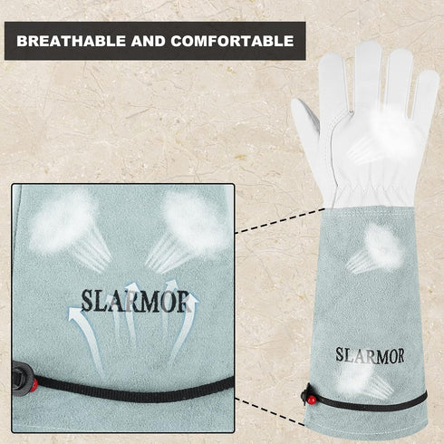 Long-Gardening-Gloves Women/Men-Thorn proof Rose Pruning Heavy Duty Gauntlet-L...