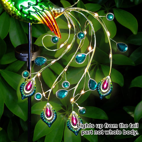 Glintoper Solar Garden Lights, 39 Inch Height Outdoor Metal Peacock Decorative Garden Stakes, Mothers Day Ideal Gifts, Waterproof Path Lights Lawn...