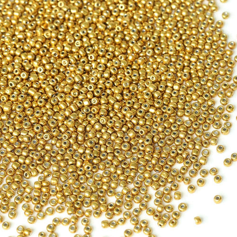 Bala&Fillic Golden Color 4mm Glass Seed Beads About 1400pcs in Box 6/0 Glass Craft Seed Beads for Jewelry Making (Golden, 4mm)...