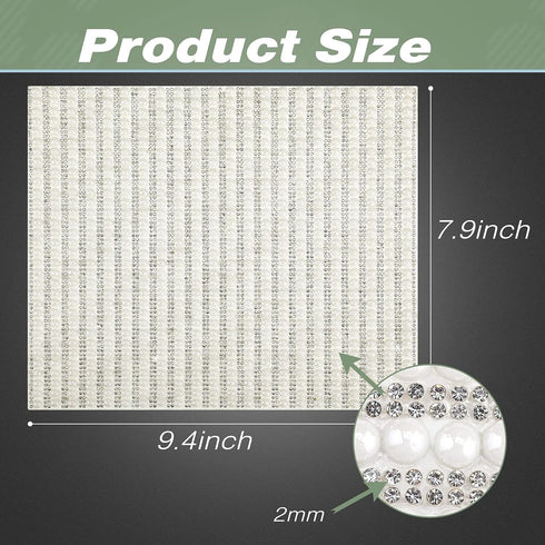 Xinnun Bling Crystal Rhinestone Pearl Sheet Crystal Rhinestone Pearl Sticker Self Adhesive DIY Car Decoration DIY Glitter Gem Sticker Sheet for We...