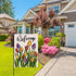 Welcome Spring Floral Flowers Garden Flag Double Sided, Tulip Decorative Yard Outdoor Home Small Decor, Summer Farmhouse Burlap Outside House Deco...