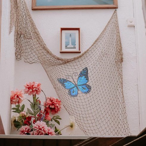 LIOOBO Large Metal Butterfly Wall Art Outdoor Decor 3D Butterflies Wall Sculpture Hanging Decor for Home Yard Patio Garden Decoration Blue...