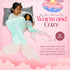Mermaid Tail Blanket for Girls - Super Soft Flannel Sleeping Snuggle Blanket with Bonus Doll Blanket, Wearable Cozy Mermaid Tail Blankie Aqua/Pink...