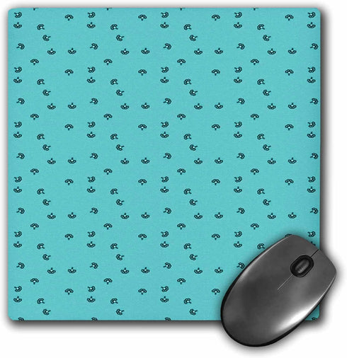 3dRose LLC 8 x 8 x 0.25 Inches Mouse Pad, Pretty Little Falling Turquoise Flowers Pattern (mp_168456_1)...