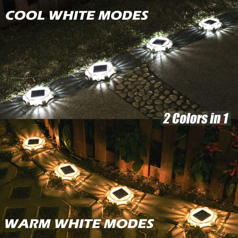 SIEDiNLAR Solar Deck Lights Outdoor 2 Modes LED Dock Driveway Markers Light Waterproof for Step Ground Walkway Stair Pathway Yard Garden Road 1 Pa...