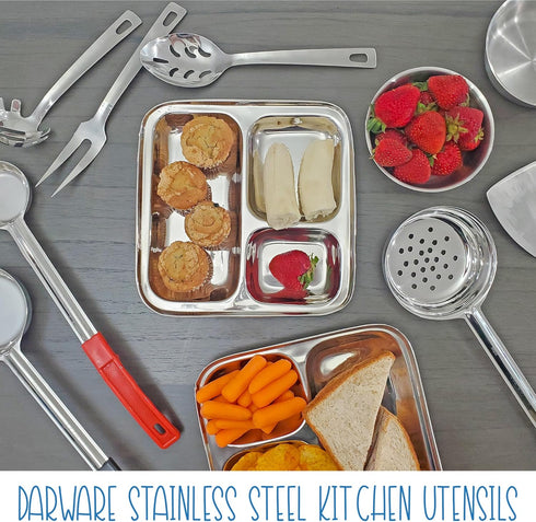 Darware Complete Serving Set (6-Piece, Silver); w/Pasta Server, Fork, Slotted Spoon, Ladle, & Cake/Casserole Server...