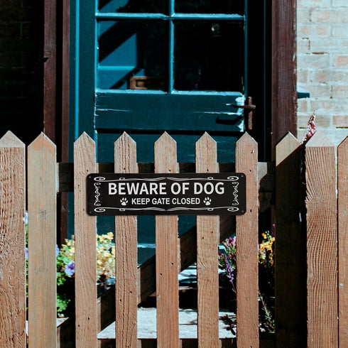 2 Pack Beware of Dog Sign Beware of Dog Signs for Fence Reflective,Fade Resistant,UV Protected Solid Aluminum Metal Warning Sign,12x3 Inch,Black...