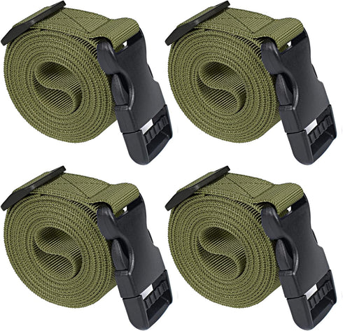 Premium Utility Straps with Quick Release Buckle Adjustable Short Nylon Tie Down Straps for Backpack Tactical Lashings Camping Gear Sleeping Bag M...