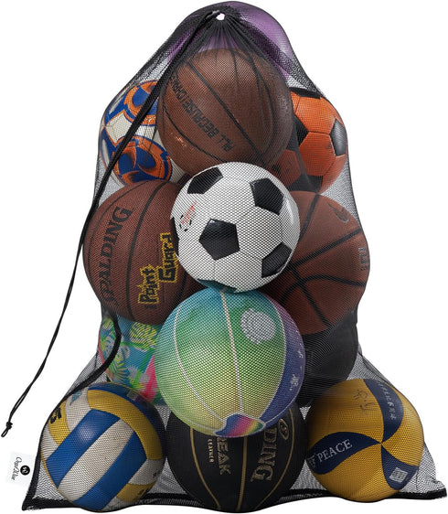 OrgaWise Drawstring Mesh Bag for Pool Toys,Large Mesh Pool Toy Storage Bag with Drawstring Closure,Heavy Duty Netted Beach Bag for Pool Toys and B...