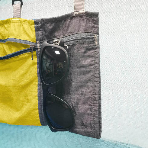 Hammock Organizer Bag Dangling Pouch, Portable Hammock Storage Bag Storage Container for Camping Climbing Hiking Outdoor Sports, Yellow...
