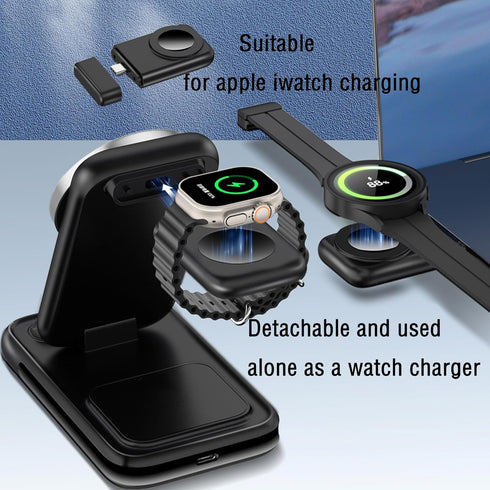 Magnetic Charger Stand Wrotgt Magsafe Charger 4 in 1 Wireless Mag Safe Charger Phone and Watch Charger Station Compatible with iPhone 15 pro max 1...
