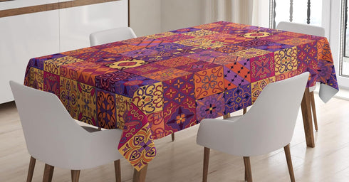 Ambesonne Spanish Tablecloth, Azulejo Moroccan Tiles in Vibrant Historical Cultural Artwork Mosaic Print, Rectangular Table Cover for Dining Room ...