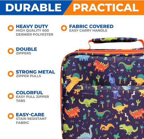Dinosaur Lunch Box with for Boys with Ice Pack, Insulated Bag for Toddlers Kids Girls Baby Boy Daycare Pre-School Kindergarten, Container Boxes fo...