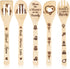 5Pcs Mother's Day Wooden Spoons Utensils Set, Non-Stick Cooking Utensils Carve Burned Bamboo Spoons Spatula Kitchen Cookware Gadget Decor Kit Moth...